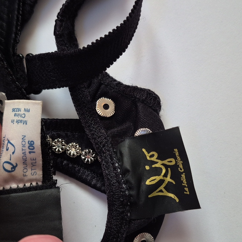 Metal Studded Handmade Vintage Heavy Quality Bra Panties Biker BDSM OOAK Goth - Picture 7 of 14